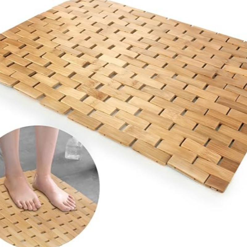 Természetes bambuszfürdő szőnyeg,nem csúszás bambusz zuhanyzó szőnyeg, vízálló, összecsukható fa fürdőszőnyeg a fürdőkádhoz